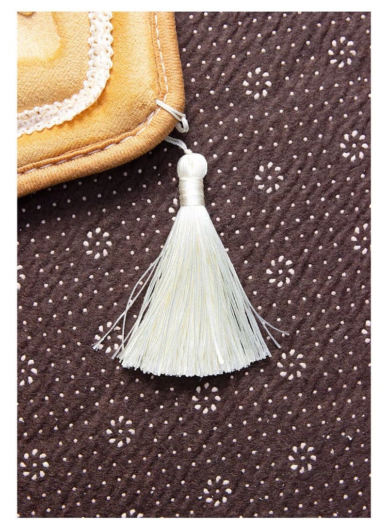 Fabienne Foam Filled Soft Prayer Mat Beige 70x110cm Lightweight Velvet Top Prayer Rug 70x110cm - Image 4